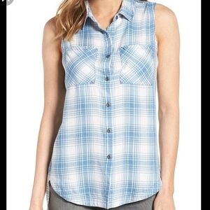 NWT Billy T Plaid Cutout Top